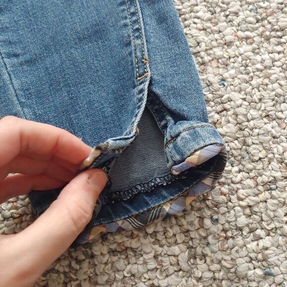 Kancan Distressed Skinny Jeans Plaid Trim Size 27 - Picture 4 of 8